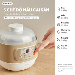Nồi nấu chậm đa năng Bear dung tích 0,8l DDZ-A08T8, nấu cháo, chưng yến, hầm r…
