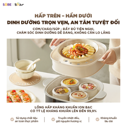 Nồi nấu chậm THẾ HỆ MỚI Bear dung tích 2.5L SC-5H25M34, 5 thố sứ (1 thố 2.5l,…