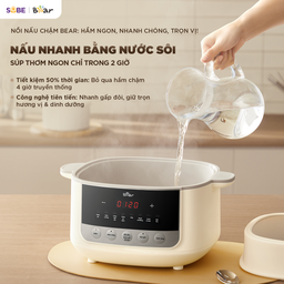 Nồi nấu chậm THẾ HỆ MỚI Bear dung tích 2.5L SC-5H25M34, 5 thố sứ (1 thố 2.5l,…