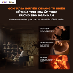 Nồi nấu chậm tử sa dung tích 3L Bear ESP-305LP, kho cá thịt siêu ngon, giàu di…