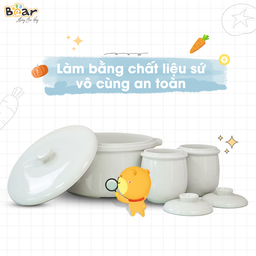 Nồi Nấu Chậm 2,5L Bear SUBE003 Chính Hãng Đa Năng Nấu Cháo, Chưng Yến Bản Tiến…