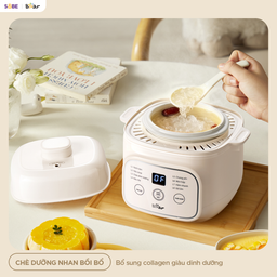 Nồi nấu chậm 0.8L Bear EST-085DH, nấu cách thuỷ, giữ vị ngọt của thực phẩm