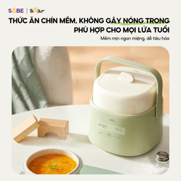 Nồi nấu chậm 1.0L Bear SC-4H10E nồi nấu cháo ăn dặm, hầm rau củ, nấu chè, chư…