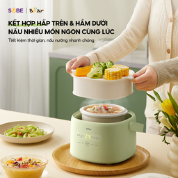 Nồi nấu chậm 1.0L Bear SC-4H10E nồi nấu cháo ăn dặm, hầm rau củ, nấu chè, chư…