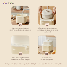 Nồi Nấu Chậm Bear 0,8L SB-NNC08 Bản Mới 7 Chế Độ Nấu Chưng Yến, Hầm Hấp Ninh C…