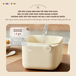 Nồi Nấu Chậm Bear 0,8L SB-NNC08 Bản Mới 7 Chế Độ Nấu Chưng Yến, Hầm Hấp Ninh C…