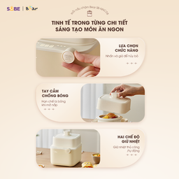 Nồi Nấu Chậm Bear 0,8L SB-NNC08 Bản Mới 7 Chế Độ Nấu Chưng Yến, Hầm Hấp Ninh C…