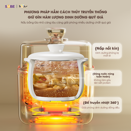 Nồi Nấu Chậm Bear 0,8L SB-NNC08 Bản Mới 7 Chế Độ Nấu Chưng Yến, Hầm Hấp Ninh C…