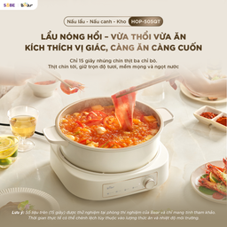 Nồi lẩu - nướng - hấp đa năng Bear 5L HOP-505QT Thiết Kế Tách Rời Nóng Nhanh