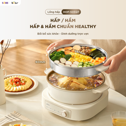 Nồi lẩu - nướng - hấp đa năng Bear 5L HOP-505QT Thiết Kế Tách Rời Nóng Nhanh