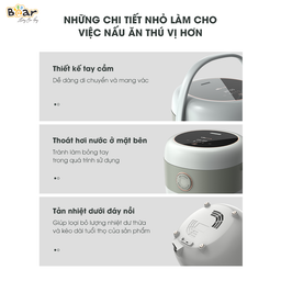 Nồi Cơm Điện Tử Đa Năng Bear 1,6L SB-NC16L Cảm Ứng Cảm Biến Nhiệt Chống Trào G…
