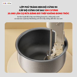 Nồi cơm điện Bear 4L RC-4H40Y, lòng nồi gang tráng men (lòng nồi 1.5L)