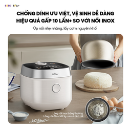 Nồi cơm điện Bear 4L RC-4H40Y, lòng nồi gang tráng men (lòng nồi 1.5L)