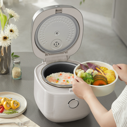 Nồi cơm điện Bear 4L RC-4H40Y, lòng nồi gang tráng men (lòng nồi 1.5L)