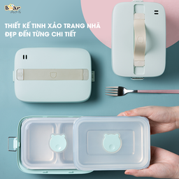 Hộp Cơm Cắm Điện Bear 2 Tầng 3 Ngăn Hâm Nóng Cực Nhanh Inox 304 An Toàn SB-HC12L