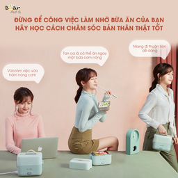 Hộp Cơm Cắm Điện Bear 2 Tầng 3 Ngăn Hâm Nóng Cực Nhanh Inox 304 An Toàn SB-HC12L
