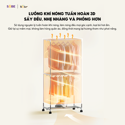 Tủ sấy quần áo Bear HGJ-D12D5 dung tích 475l, cài đặt giờ sấy tiện lợi