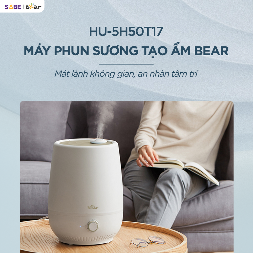 Máy tạo độ ẩm Bear 5L HU-5H50T17 SẠCH & AN TOÀN tuyệt đối với công nghệ kháng…