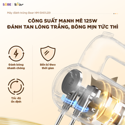 Máy đánh trứng cầm tay Bear HM-5H01J29,công suất 125W đánh bông lòng trắng trứ…