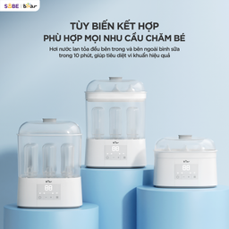 Máy Tiệt Trùng Bình Sữa Bear Tiệt Trùng Hơi Nước, Sấy Khô Bảo Quản 48 Giờ An T…
