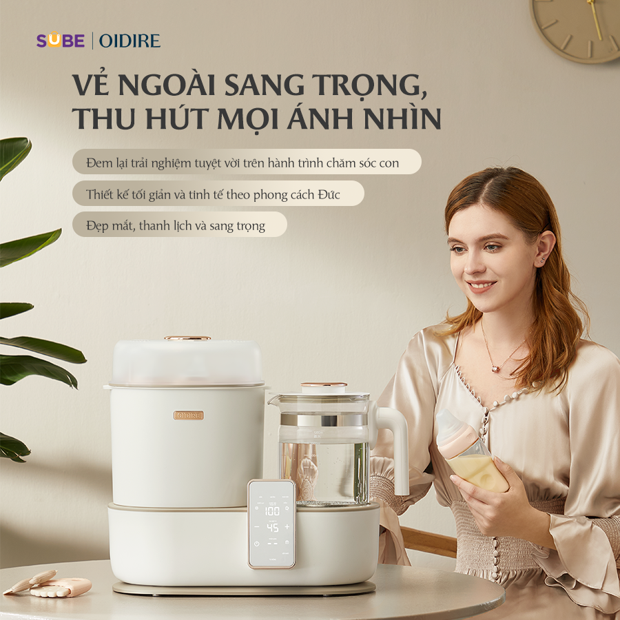Máy Hâm Sữa OIDIRE Máy Tiệt Trùng Bình Sữa, Khử Clo, Đun Sôi Pha Sữa, Máy Nấu…