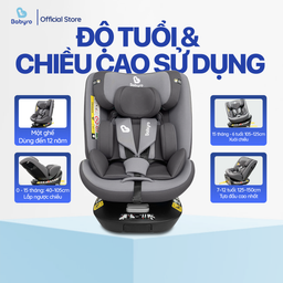 Ghế ô tô cho bé BABYRO I-SPINSAFE PRO (G412IS0), dành cho bé 0-12 tuổi, bảo hà…