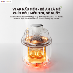 Máy Xay Nấu Thức Ăn Cho Bé Bear 0.35L Lưỡi Dao 3 Tầng 6 Lưỡi BFM-045KN