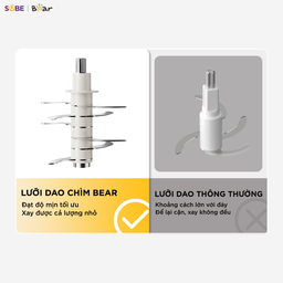 (GIÁ ĐỘC QUYỀN) Máy xay ăn dặm 8 lưỡi 0.3L Bear CH-5H02D24 (2 màu Trắng - Vàng)