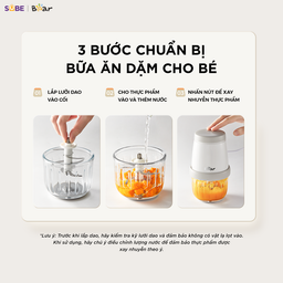 (GIÁ ĐỘC QUYỀN) Máy xay ăn dặm 8 lưỡi 0.3L Bear CH-5H02D24 (2 màu Trắng - Vàng)