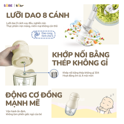 (GIÁ ĐỘC QUYỀN) Máy xay Bear 0.3l GR-B03V8, phù hợp xay đồ ăn dặm, xay gia vị,…