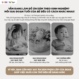 Máy xay ăn dặm thông minh 0.3L Bear BFM-025JM an toàn, có nhiều mức xay theo đ…