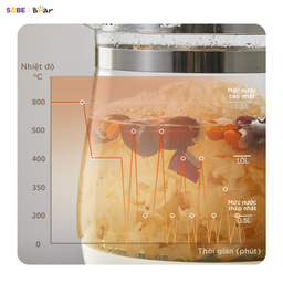 Bình pha trà Bear 1.5L HK-5H15L96 có lõi lọc 16 chức năng pha trà đun nước giữ…