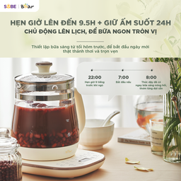 Bình pha trà Bear 1.5L HK-5H15L96 có lõi lọc 16 chức năng pha trà đun nước giữ…