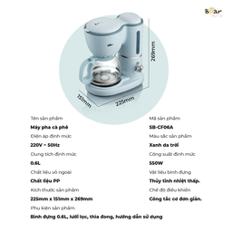 Máy Pha Cà Phê Mini BEAR nhỏ gọn tiện dụng pha trà, pha coffee, tự động giữ ấm…