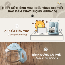 Máy Pha Cà Phê Mini BEAR nhỏ gọn tiện dụng pha trà, pha coffee, tự động giữ ấm…