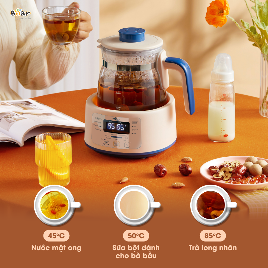 Máy Đun Nước Đa Năng Bear D12D1 Hâm Sữa Thông Minh Khử Clo Pha Sữa An Toàn Cho…