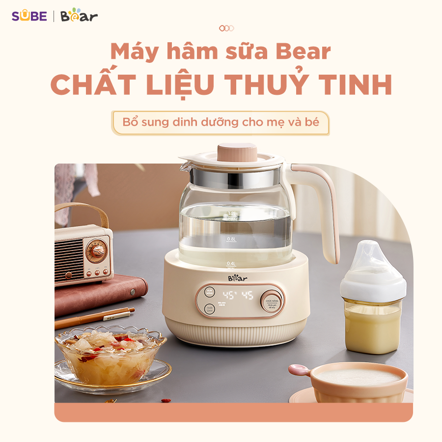 Máy Đun Nước Pha Sữa BEAR 1.2L Đun Nước Hâm Sữa Giữ Nhiệt Cho Mẹ Máy Hâm Sữa C…