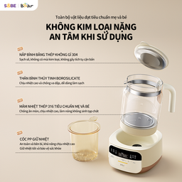 Máy đun nước và hâm sữa 1.3L Bear WW-4H12W - Có khay hâm - Pha sữa, rã đông sữ…
