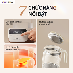 Máy đun nước và hâm sữa 1.3L Bear WW-5H12N - Pha sữa, rã đông sữa mẹ - Giữ ấm