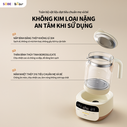 Máy đun nước và hâm sữa 1.3L Bear WW-5H12N - Pha sữa, rã đông sữa mẹ - Giữ ấm