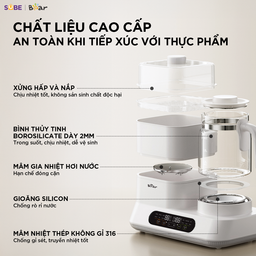 Máy Hâm Sữa Tiệt Trùng Bear 1.3L Đun Nước Pha Sữa Cho Bé Máy Tiệt Trùng Vệ Sin…