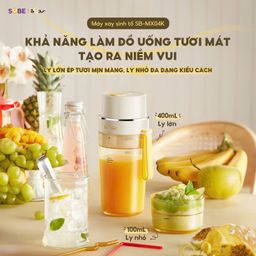 Máy Xay Sinh Tố Cầm Tay Bear Xay Rau Củ Quả Làm Sinh Tố Nước Ép Mini Tích Điện…