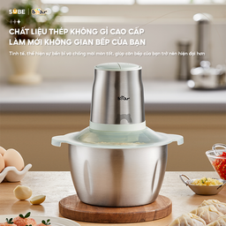 Máy Xay Thịt Cối Inox Bear 1.8L Xay Nhanh Xay Nhuyễn Thịt Cá 4 Lưỡi Dao CH-4H03F
