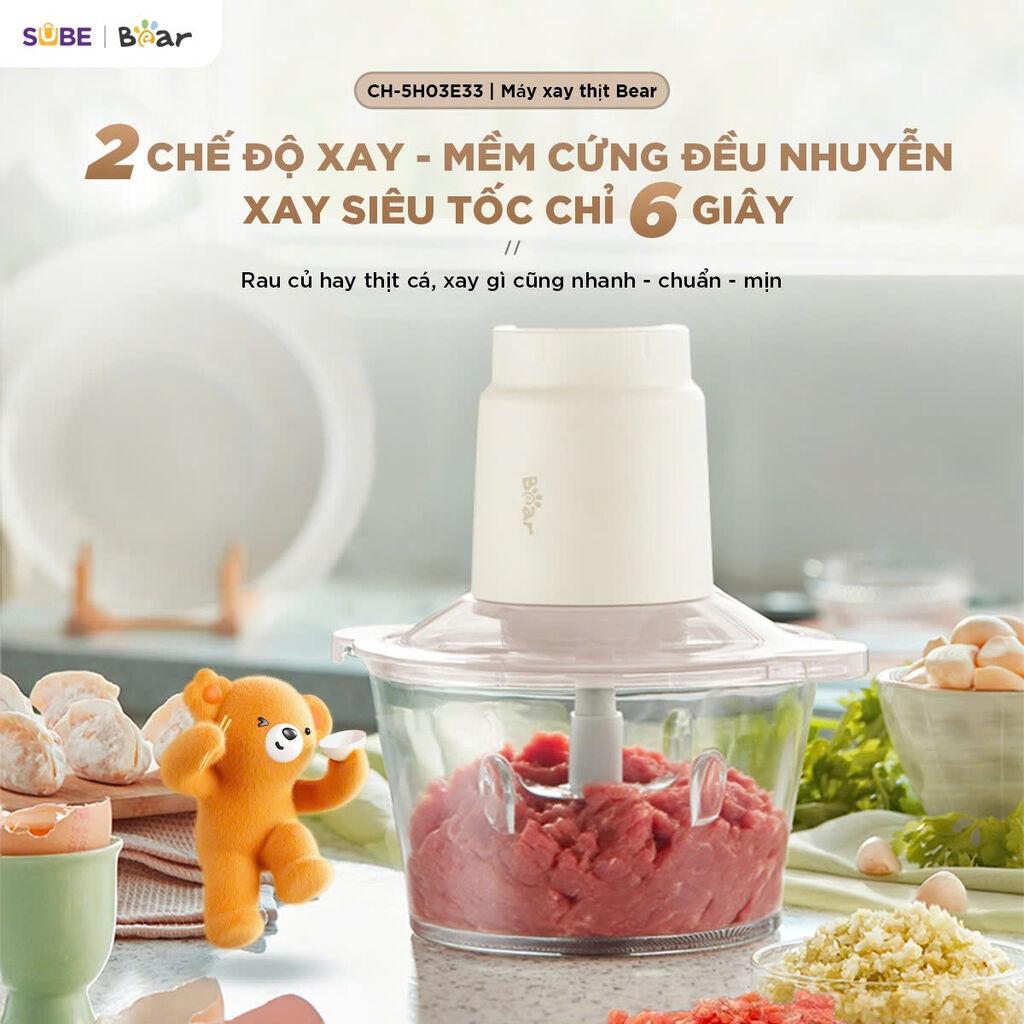 (GIÁ ĐỘC QUYỀN) Máy xay thịt Bear 1,8L CH-5H03E33 Công suất 300W – Xay nhanh,…