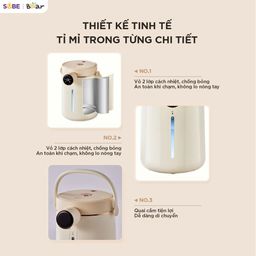 Bình Thủy Điện Bear 3L Đun Sôi Siêu Nhanh Khử Clo Bình Đun Nước Giữ Nhiệt EWB-…