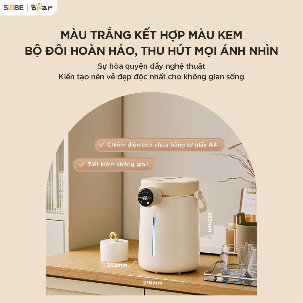Bình Thủy Điện Bear 3L Đun Sôi Siêu Nhanh Khử Clo Bình Đun Nước Giữ Nhiệt EWB-…