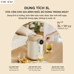 Bình Thủy Điện Bear 3L Đun Sôi Siêu Nhanh Khử Clo Bình Đun Nước Giữ Nhiệt EWB-…