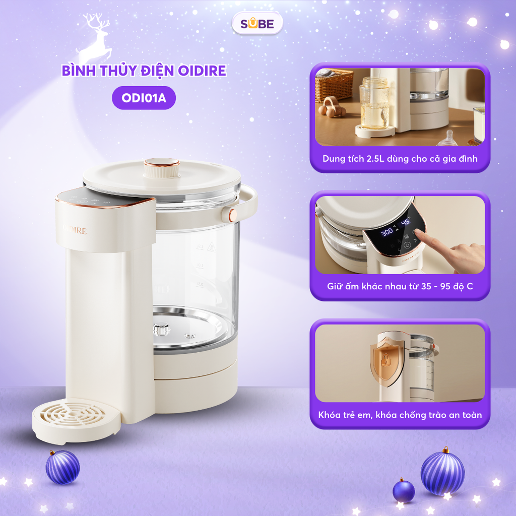 (GIÁ ĐỘC QUYỀN) Bình Thủy Điện OIDIRE 2.5L Đun Nước Giữ Nhiệt - ODI01A