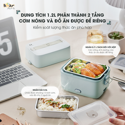 (Hàng đã sử dụng Giao màu xanh-hồng ngẫu nhiên)Hộp Cơm Cắm Điện Bear 2 Tầng 3…