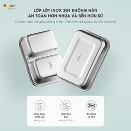 (Hàng đã sử dụng Giao màu xanh-hồng ngẫu nhiên)Hộp Cơm Cắm Điện Bear 2 Tầng 3…